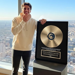 Custom Company Anniversary Gift Vinyl Record Frame | Personalized Business Founding Date Plaque | Milestone Achievement | Founder Award