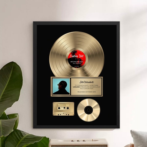 Music Gift for Boyfriend, Unique Gift for him, Custom Vinyl Records, Personalized music plaque, music artist gift, Birthday Gifts for him