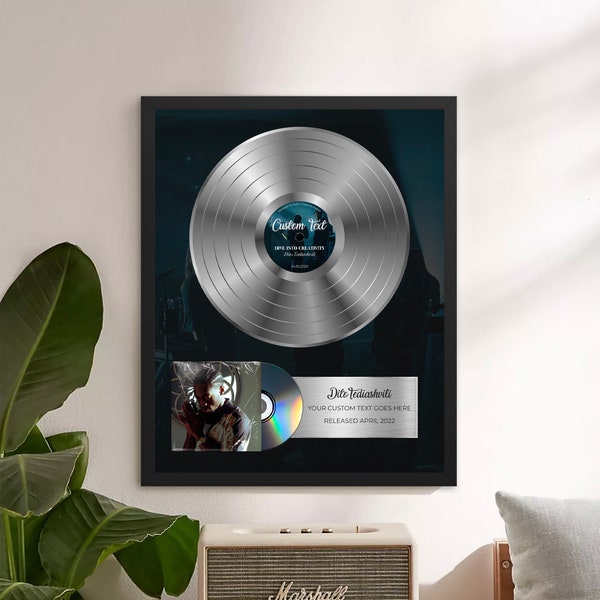 Personalized Vinyl Record, Custom Vinyl Record Poster Framed, Gift For Music lovers, Music Poster, Best gifts for him, Personalized Gifts