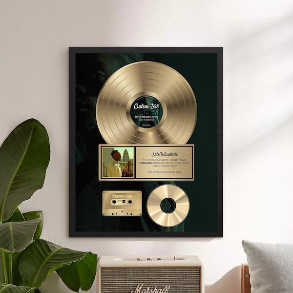 Placa personalizada, placa personalizada, placa de registro de vinilo, premio de cartel enmarcado, vinilo personalizado, regalo de música, placa de música personalizada