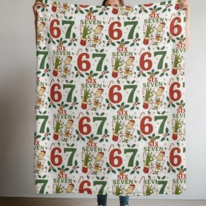 67 Christmas Blanket, 6 7 Blanket, Six Seven Christmas Velveteen Plush Blanket