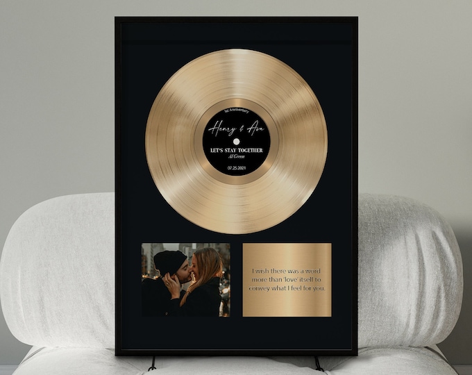 Personalized Music Plaque, Custom Vinyl Record, Custom Song album, gift for boyfriend, father's day gifts, gift for husband unique dad gifts