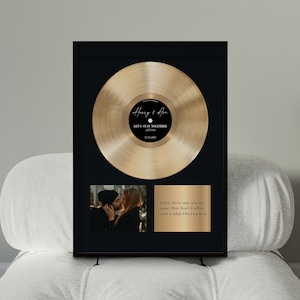 Personalized Music Plaque, Custom Vinyl Record, Custom Song album, gift for boyfriend, father&#39;s day gifts, gift for husband unique dad gifts