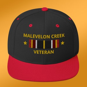 Malevelon Creek Veteran Cap, Helldivers 2 Hat, Gift for Father, Gift for Gamer, Fun Dad Gifts, Embroidered Snapback Hat, 6 Colors Black/ Red