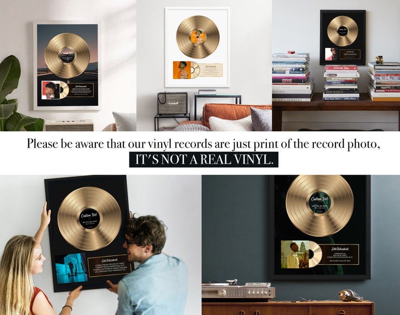 Personalized Plaque, Custom Plaque, Vinyl Record Plaque, Framed Poster Award, Personalized Vinyl, Music Gift, Music Plaque custom image 5