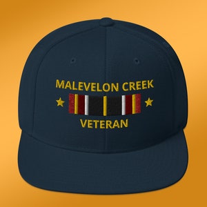 Malevelon Creek Veteran Cap, Helldivers 2 Hat, Gift for Father, Gift for Gamer, Fun Dad Gifts, Embroidered Snapback Hat, 6 Colors Dark Navy