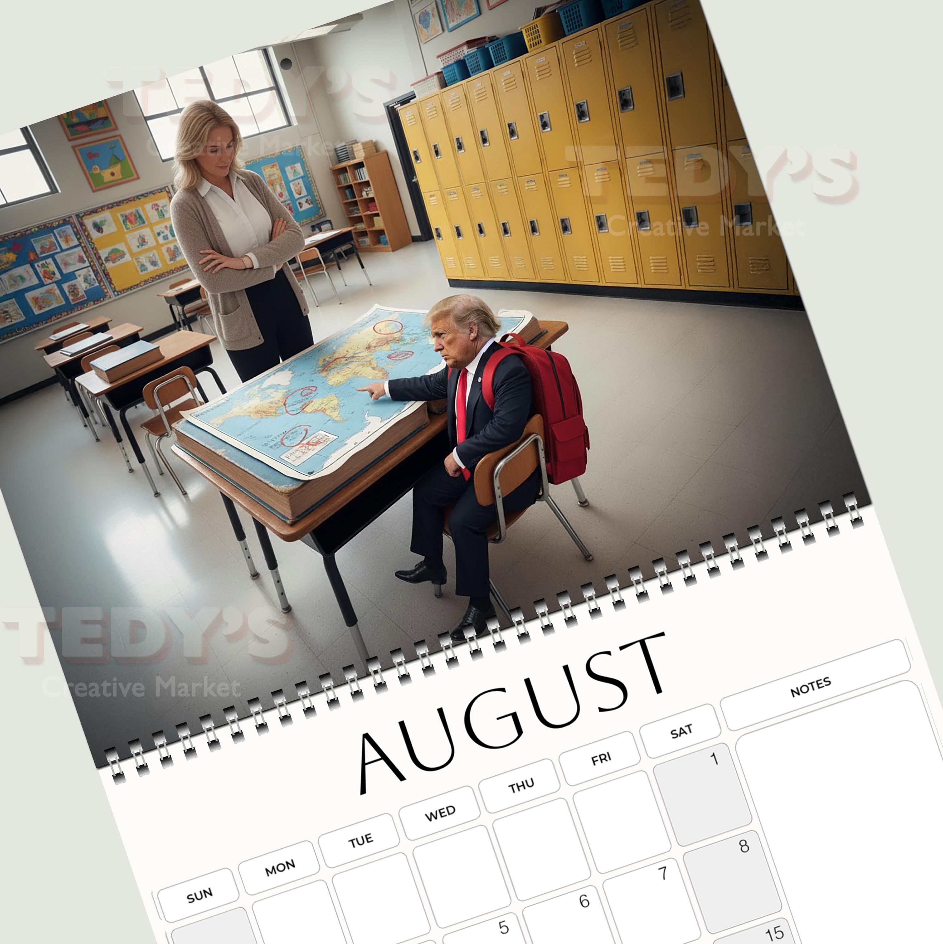 Discover Kid Trump 2026 Wall Calendar, Christmas Gift Idea Secret Santa Present - Sunday Start with Holidays