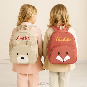 Custom Embroidered Kids Backpack – Corduroy Preschool Backpack, Custom Toddler School Bag, Cute Birthday Gifts for Children, Back to School
