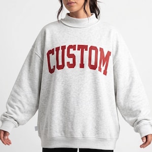 Custom Mockneck Sweatshirt, Personalized College Team Crewneck, Sorority Sweatshirt, Custom Name Sweatshirt, Vintage Style Mockneck Pullover