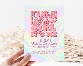 5 Self Editable Digital Birthday Invitations, Music Party Invite, Eras Party Decorations, Birthday Party Invitation, Canva Instant Download