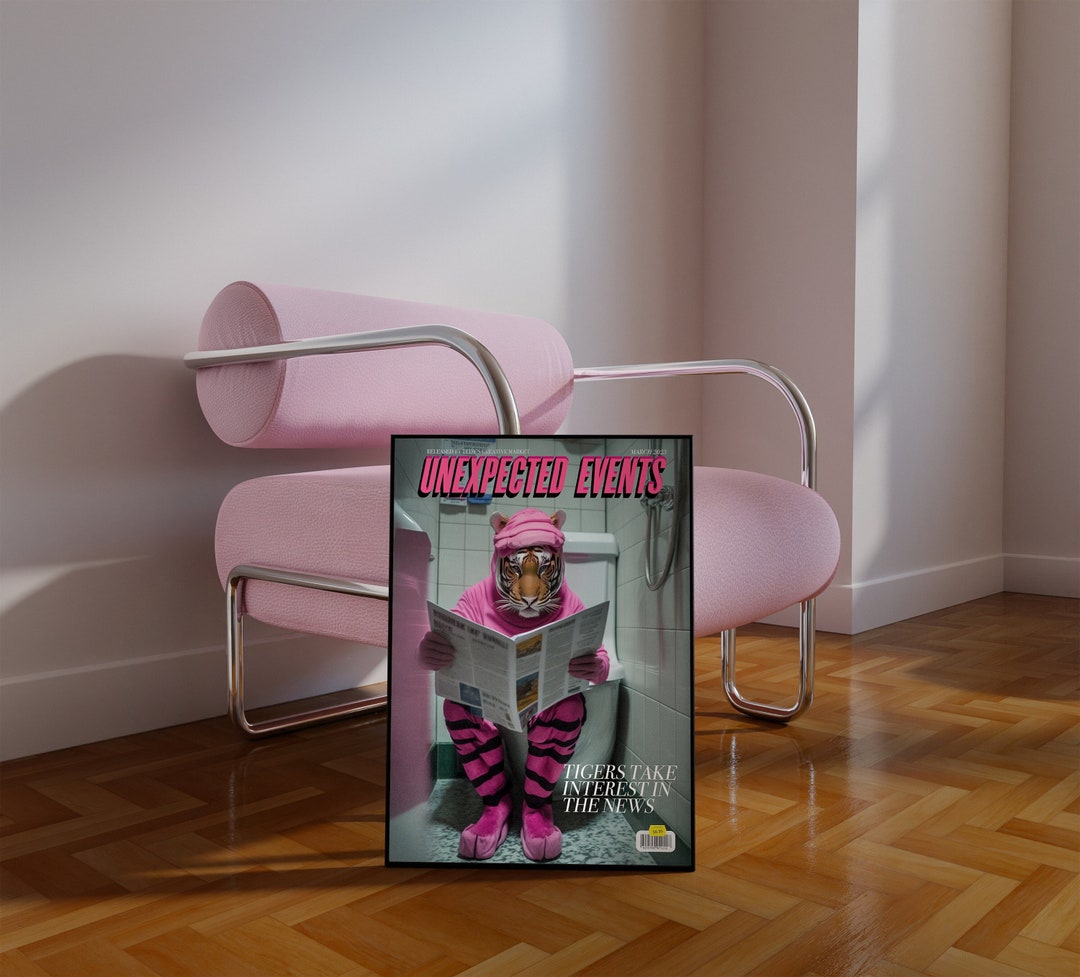 Funky Wall Art Bathroom Decor Fun Animal Art Surreal Art - Etsy