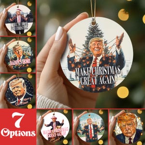 Daddys Home, I will be Home for Christmas, Trump Christmas Ornament, Bulk Gift for Family, Political Ornaments, MAGA Trump Bauble 45-47