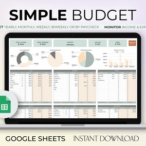 Budget Planner for Google Sheets, Monthly Budget Spreadsheet, Paycheck Budget Tracker, Weekly Budget Template, Budgeting, Digital Download