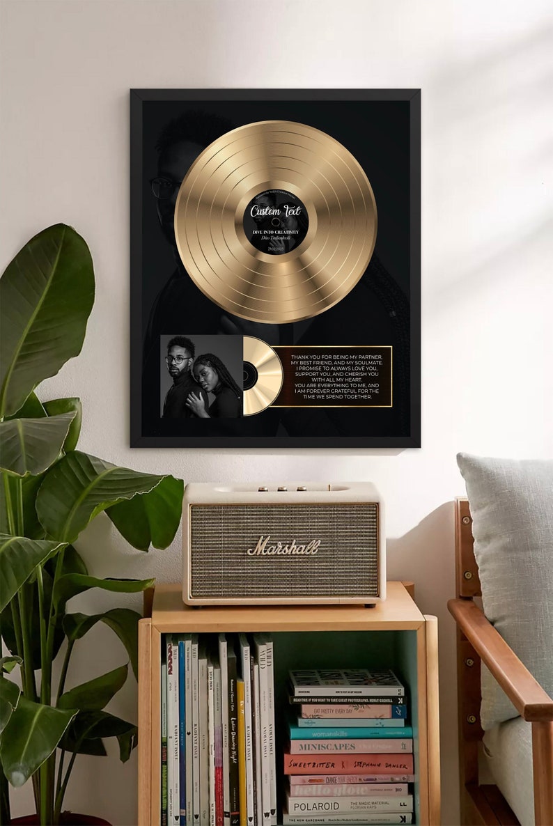 Personalized Plaque, Custom Plaque, Vinyl Record Plaque, Framed Poster Award, Personalized Vinyl, Music Gift, Music Plaque custom image 1