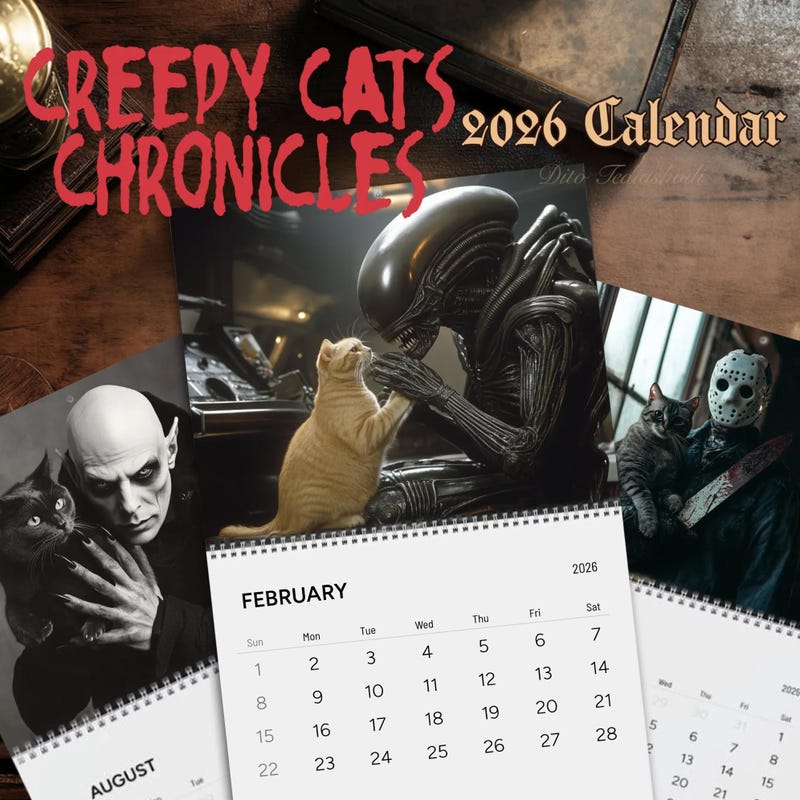 Creepy Cat Calendars - Etsy