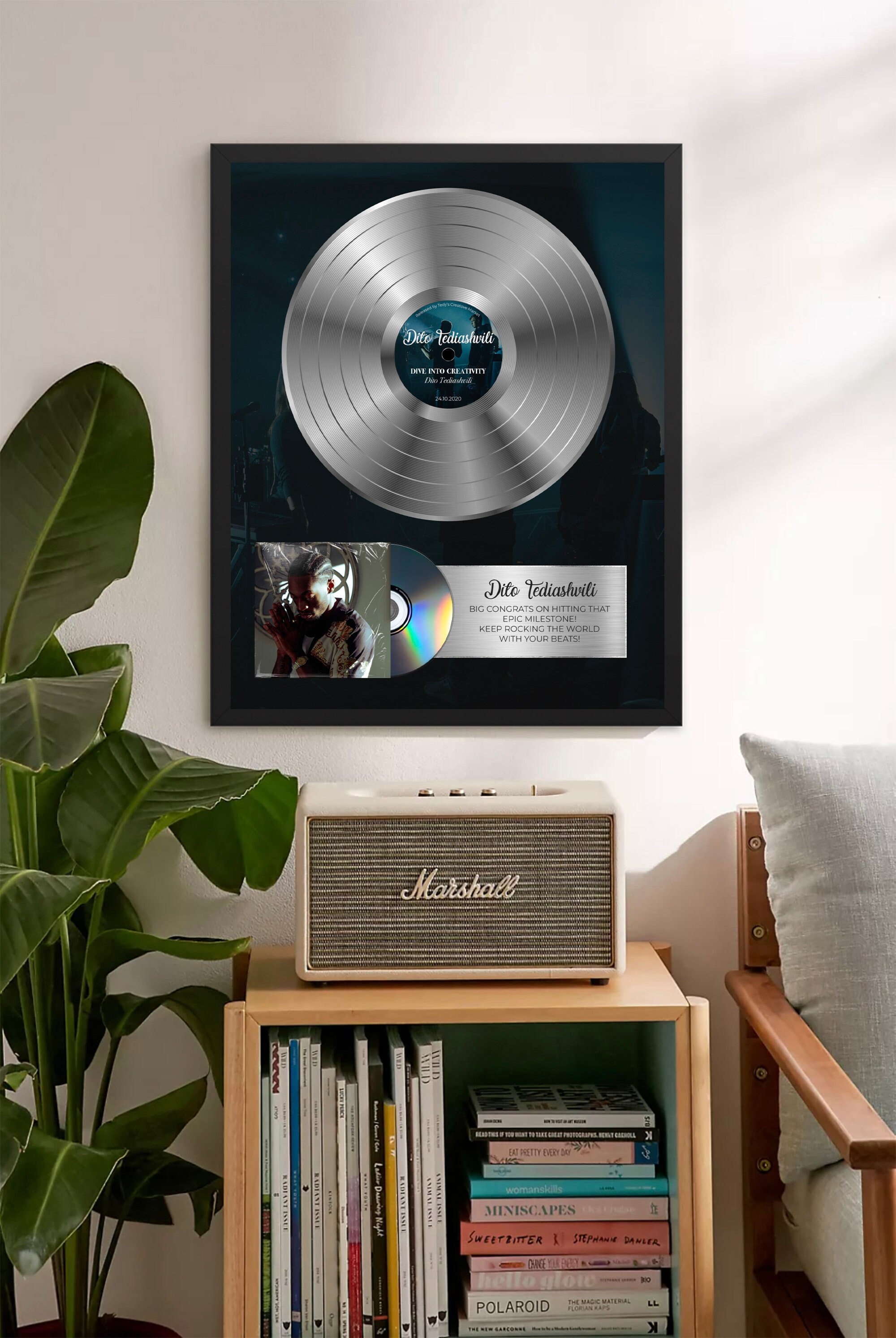 Personalisierte Schallplatte, benutzerdefinierte Schallplatte gerahmt, Geschenk für Musikliebhaber, Musikplakat, beste Geschenke für ihn, personalisierte Geschenke
