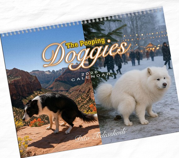 Hondenkalender 2026-2025-2026 Creatieve Honden Billen Muurkalender