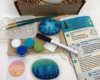 Rock Painting Kit, Craft Box for Adults, Diy Rock Painting Kit, DIY Craft Kit, DIY Gifts, DIY Painting Kit, Starry Night Painting, Art Kit