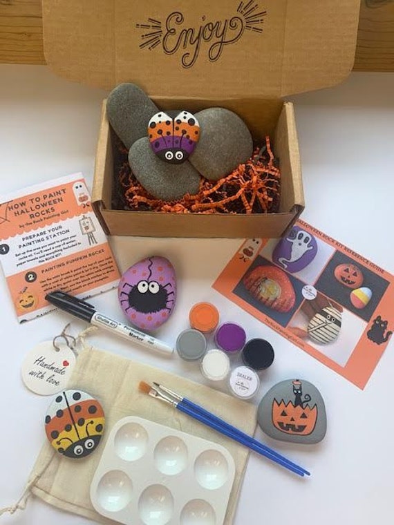 Halloween Craft, Halloween Rock Painting , Rock Painting, Rock Painting Kit,  Halloween Craft Kit, Painting Rocks, Halloween Craft Supplies 