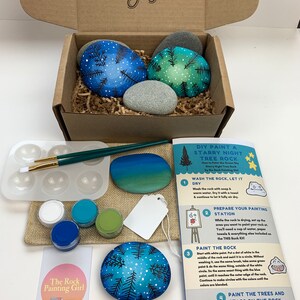 Rock Painting Kit, Craft Box for Adults, Diy Rock Painting Kit, DIY Craft Kit, DIY Gifts, DIY Painting Kit, Starry Night Painting, Art Kit image 6