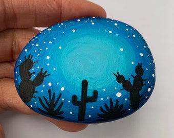 Desert Rock, Painted Desert, Desert Painting, Rock Painting, Desert Theme, Hand Painted, Gift for her, Gift for him, Paper Weight