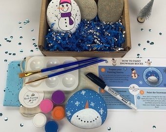 Rock Painting Kit, DIY Snowman Craft, Craft for Kids, Rock Painting, Snowman Kit, Craft Kit, Painting Rocks, Snowman Craft, Zoom Party Kit