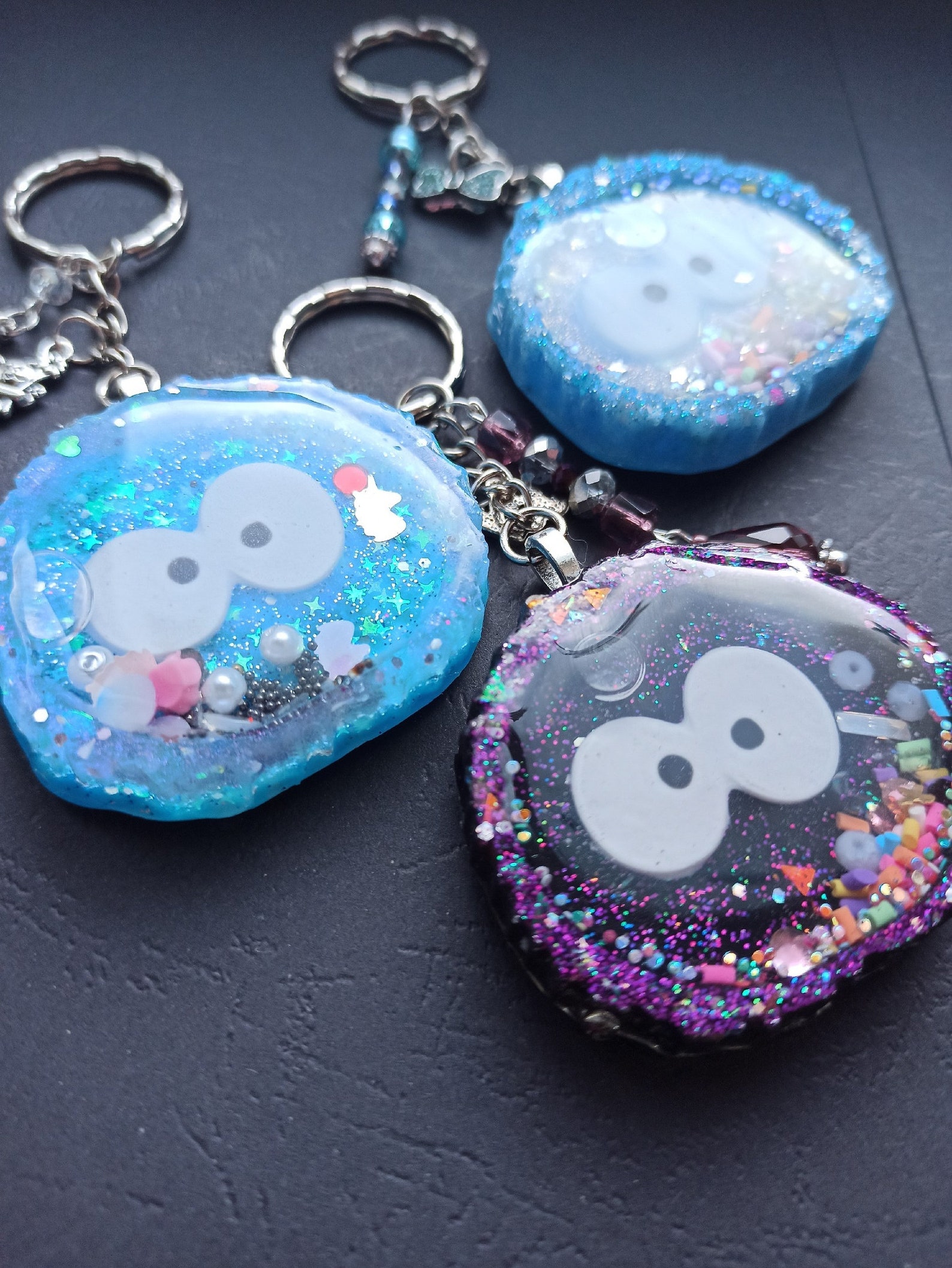 Resin Shaker Charm Keychain . Cute Resin Charm.kawaii Key Etsy