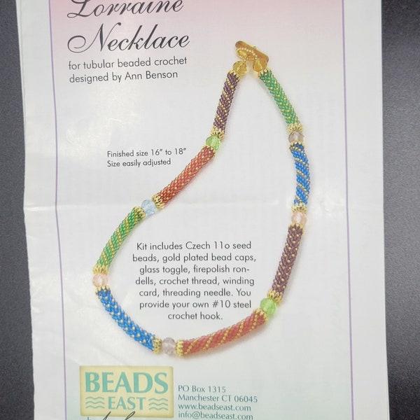 Ann Benson Lorraine Necklace Tubular Beaded Crochet Kit