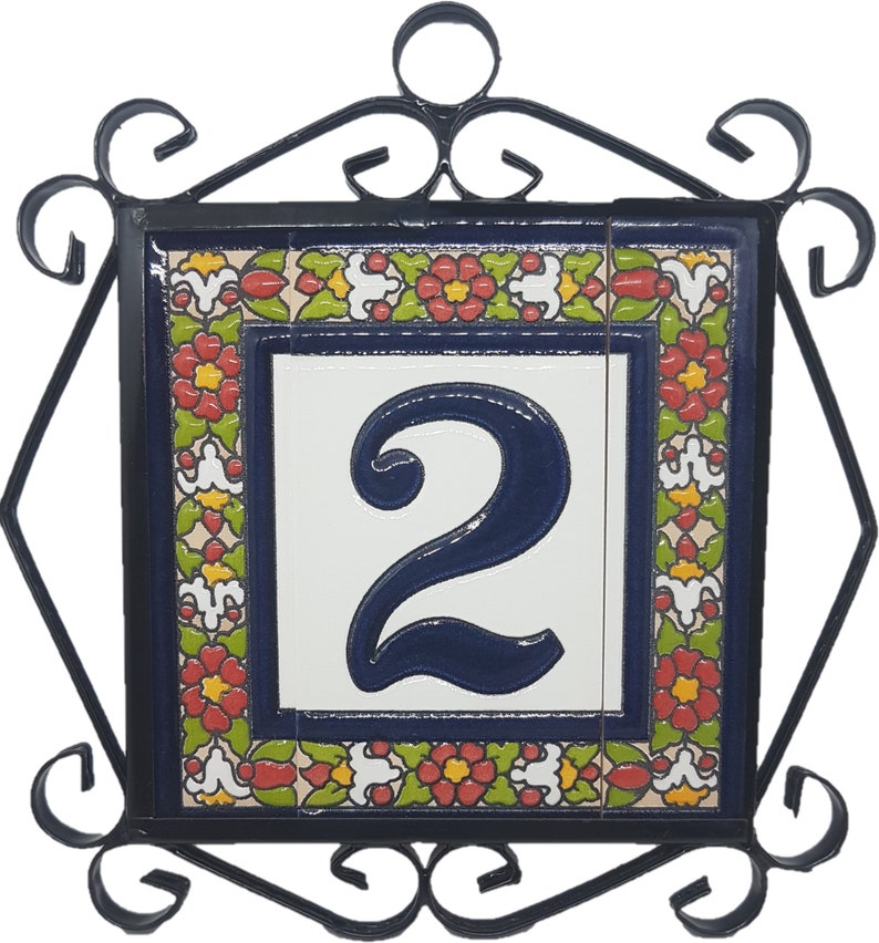 Spanish Ceramic Tile Numbers and Letters Etsy