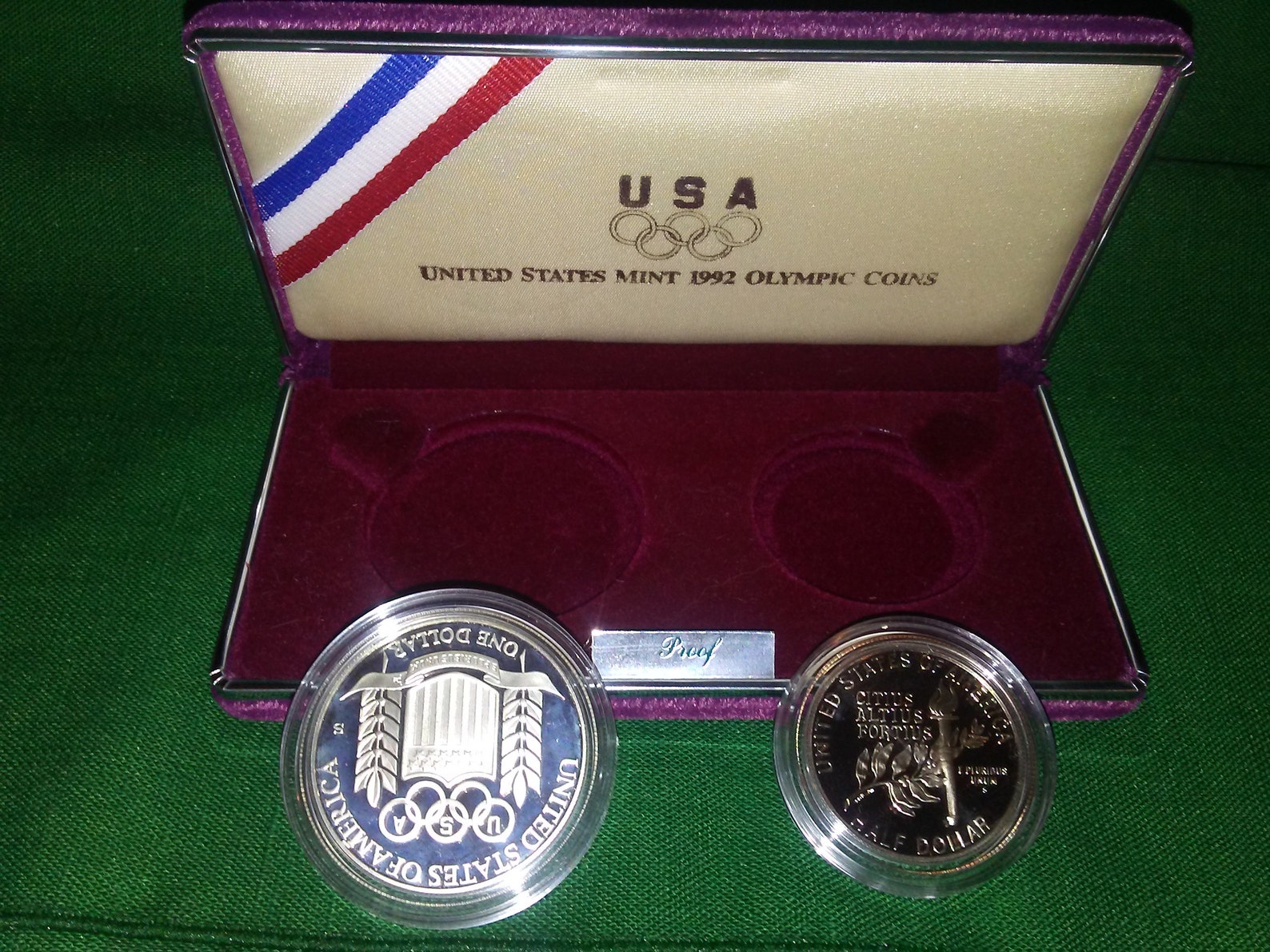 SALE 1992 U.S. Olympics Two Coin Proof Set Silver Dollar and Etsy