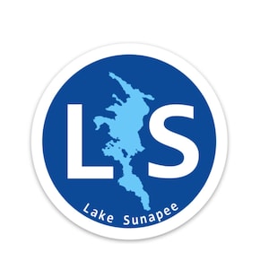 Lake Sunapee New Hampshire NH High Quality Waterproof Vinyl Sticker For the Car, Water Bottle, Laptop, Skateboard, Snowboard - FREE SHIPPING