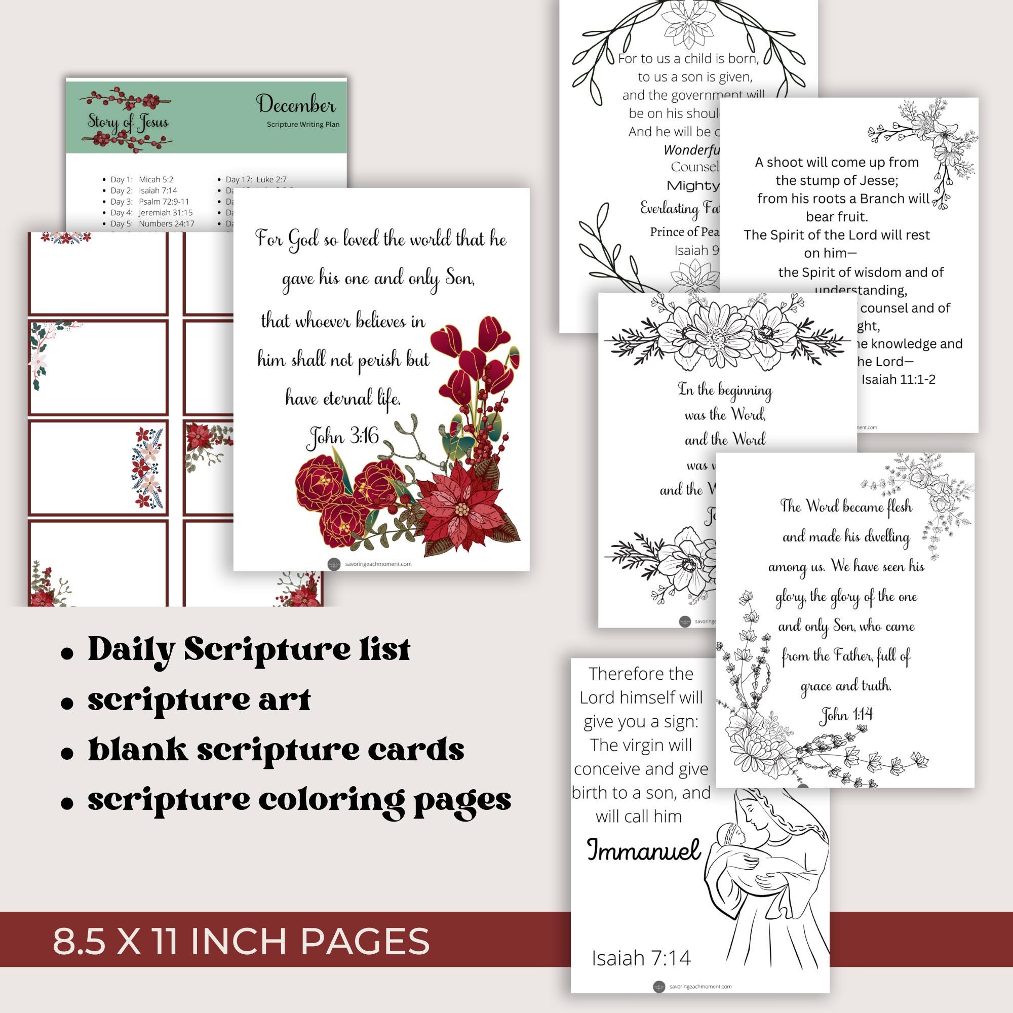 12 Month Scripture Writing Plan Monthly Bible Reading Plan Printable ...