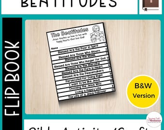 Sermon On The Mount, Beatitudes Kids Activity, Bible Verse Flip Book, Bible Study For Children, Memory Verse Flip Book, Sunday School Craft