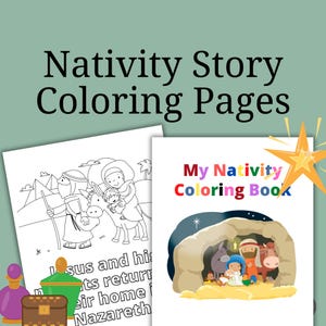 Nativity Coloring Pages, Nativity Coloring Sheet, Nativity for Kids, Sunday School Lesson, Bible Story Coloring, Baby Jesus Coloring Page
