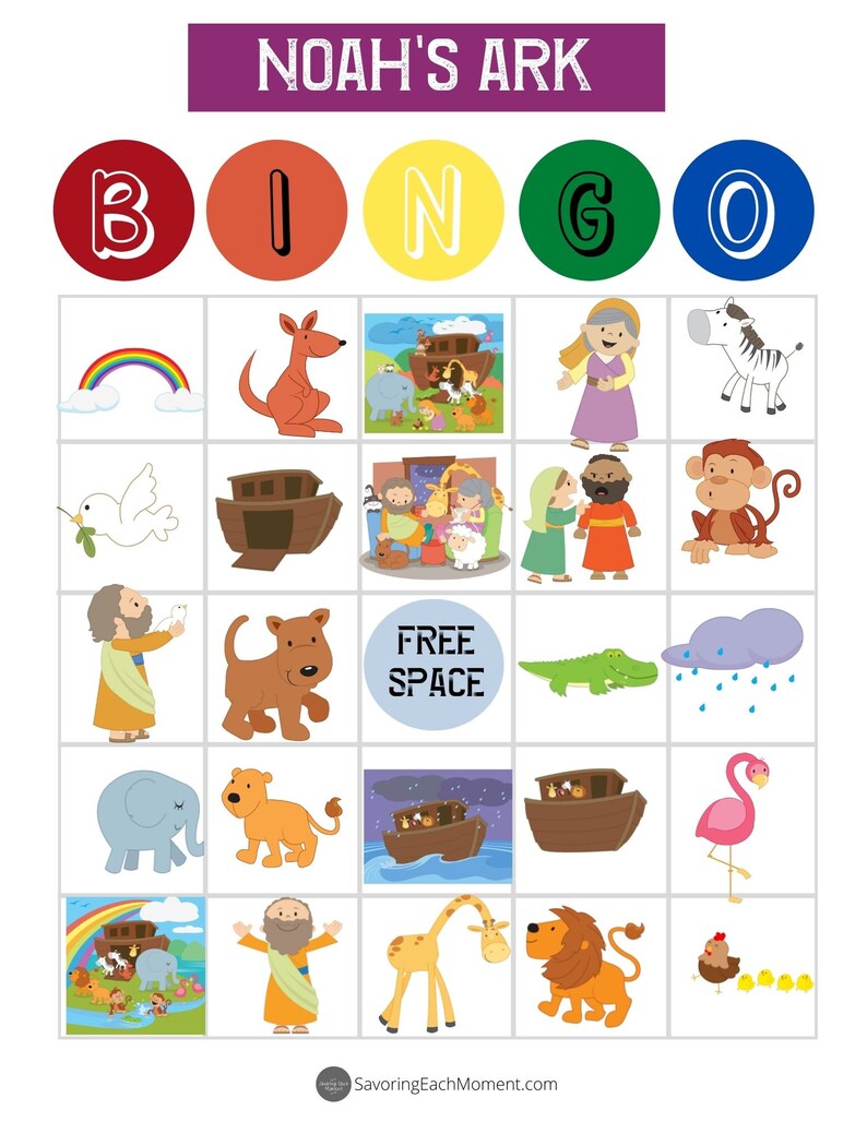 Noah s Ark Flood Bible Bingo Printable Game Etsy India Noah s Ark Flood Bible Bingo Printable Game Etsy India