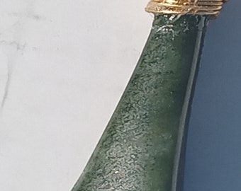 Goldwrapped Green Jade Pendant