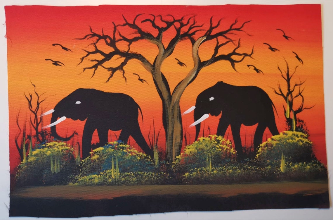 African handpainted canvas pictures Etsy