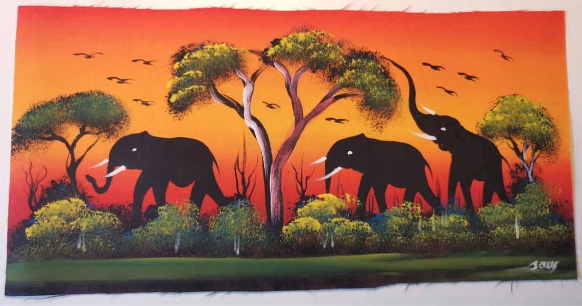 African handpainted canvas pictures Etsy