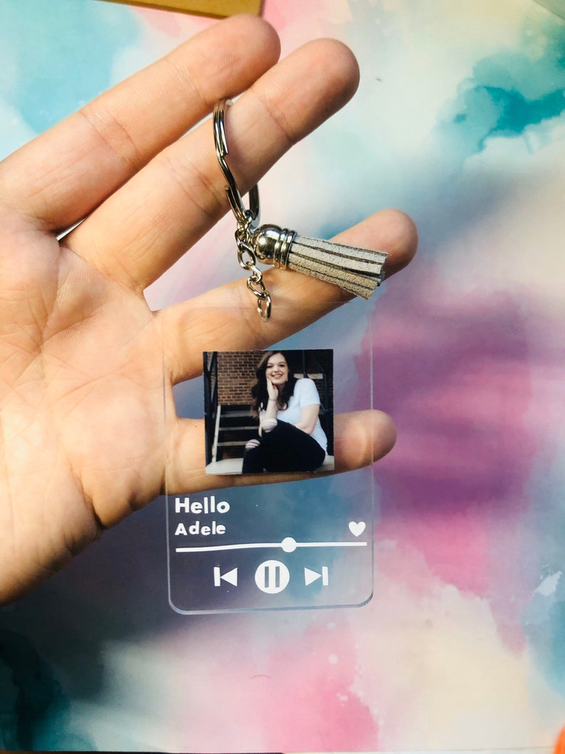 Custom Album Spotify Glass Art Keychain | Etsy
