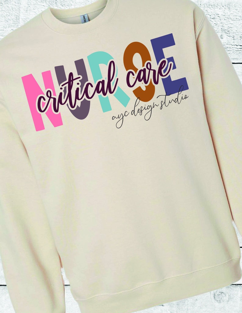 Critical Care Lettering Critical Care Nurse SVG, PNG, PDF, Jpeg, Critical Care, Registered ...