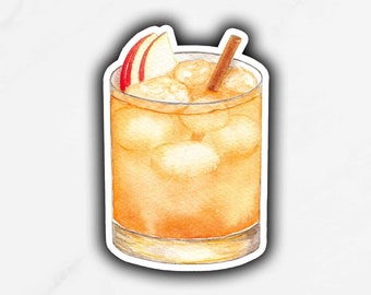 Apple Cider Bourbon Sticker, Signature Drink Sticker, DIY Wedding Bar Sign, Fall Cocktail Sticker, Whiskey Cocktail, Signature Cocktail Sign