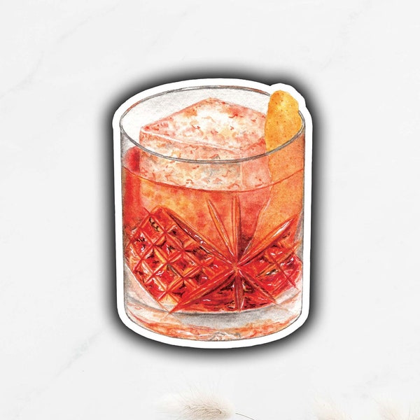 Negroni Cocktail Sticker, Signature Drink Sticker, DIY Wedding Bar Sign, Gin Cocktail Sticker, Italian Cocktail, Wedding Bar Menu