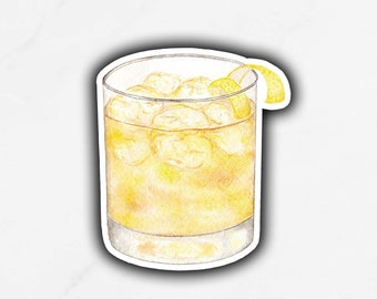Rusty Nail Cocktail Sticker, Whiskey Cocktail Sticker, Signature Drink Sticker, DIY Wedding Bar Sign, Scotch Drambuie Cocktail