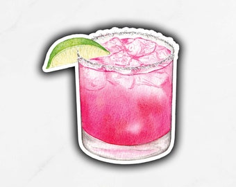 Prickly Pear Margarita Sticker, Signature Drink Sticker, DIY Wedding Bar Sign, Signature Cocktail Sticker, Cactus Margarita