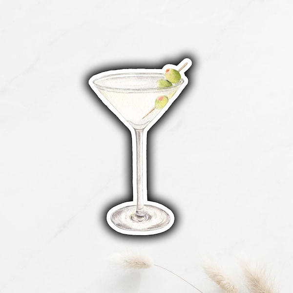 Dirty Martini Sticker, Vodka Martini Sticker, Martini with Olives Sticker, Signature Drink Sticker, DIY Wedding Bar Sign