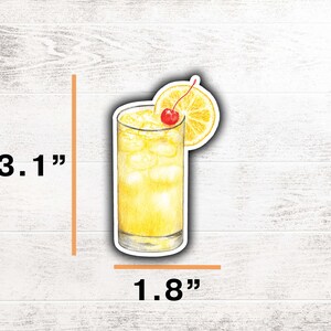 Harvey Wallbanger Sticker, Vodka Orange Cocktail Sticker, Signature Drink Sticker, Signature Cocktail Sign, DIY Wedding Bar Sign image 3