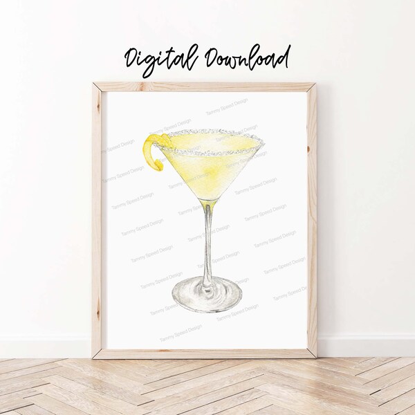 Lemon Drop Martini Clip Art - Etsy