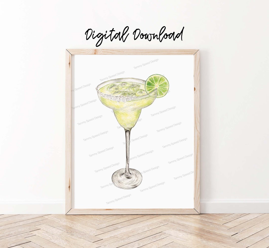 Margarita Digital Download, Printable Cocktail Wall Art, Signature ...