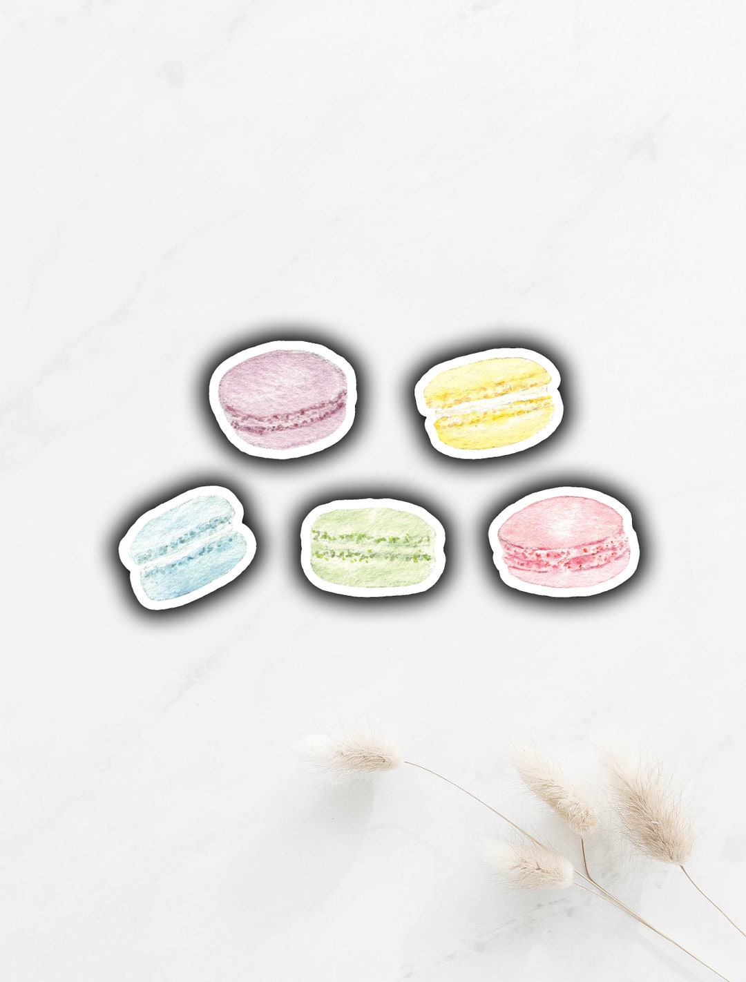 5 Macaron Stickers , Macaron Vinyl Sticker, Macaron Die Cut Sticker ...