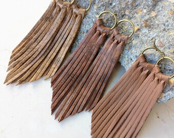 Orecchini Con Frangia In Pelle Cowgirl: Lunghi 15 Cm, Stile Boho Western, Fatti A Mano, Ipoallergenici, Regalo Perfetto Per Ragazze